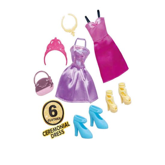 صورة دمية أميرة "ميرا" تأتي مع مجموعة متنوعة من الفساتين والإكسسوارات لتغيير إطلالتها